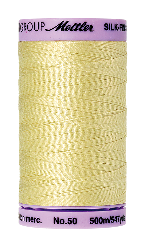 Mettler Silk Finish 50 wt Cotton Thread 547 Yds 9104-1412 Lemon Frost