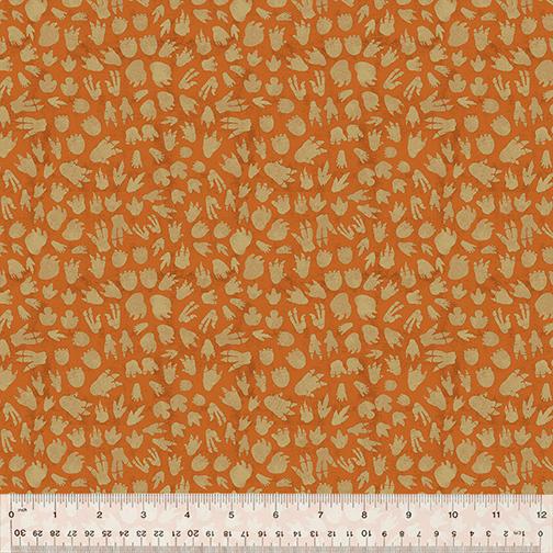 Windham Fabrics Age of the Dinosaurs Digital Print by Katherine Quinn Tracks 53560D 9 Burnt Orange