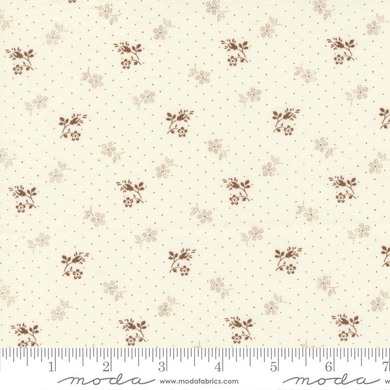 Moda Fabrics Amelias Blues by Betsy Chutchian Bloomers 31655 13 Ivory Chocolate