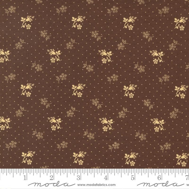 Moda Fabrics Amelias Blues by Betsy Chutchian Bloomers 31655 22 Chocolate