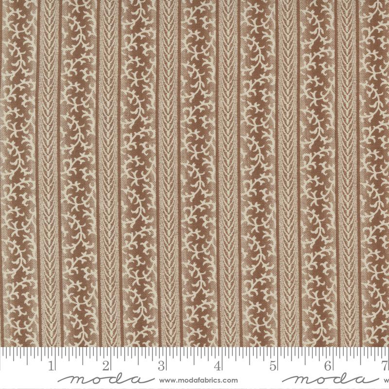 Moda Fabrics Amelias Blues by Betsy Chutchian Pinch & Pleat 31656 17 Chocolate