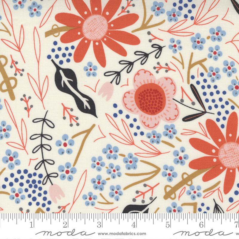 Moda Fabrics Birdsong by Gingiber Bird Dance 48358 13 Cardinal