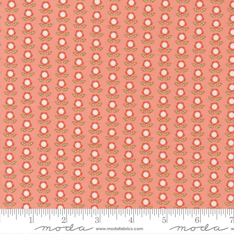 Moda Fabrics Birdsong by Gingiber Little Flowers 48357 12 Peach