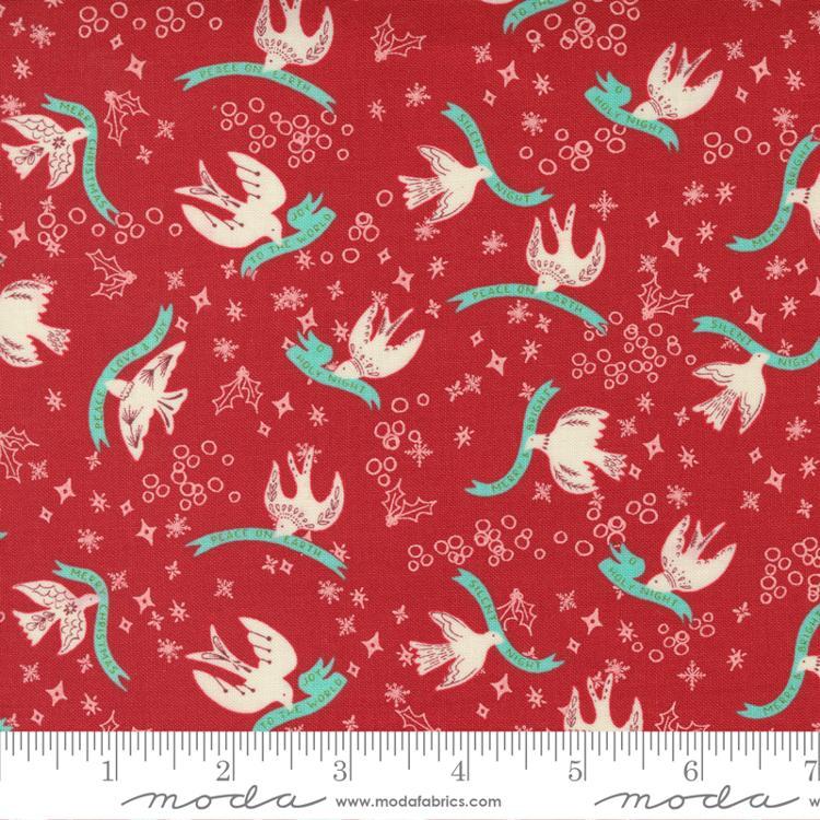 Moda Fabrics Cheer & Merriment by Fancy That Design House Design Good Tidings 45532 13 Cranberrynber