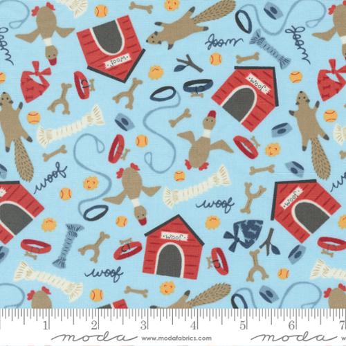 Moda Fabrics Dog Daze 20841 15 Sky