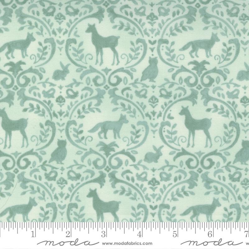 Moda Fabrics Effies Woods by Deb Strain Woodland Damask 56014 15 Mint