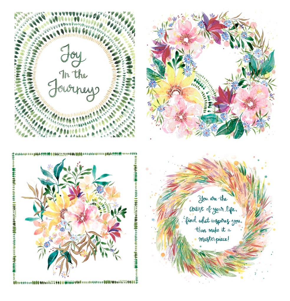 Moda Fabrics Eufloria by Create Joy Project Joy in the Journey Panel 39740 11 Rainbow