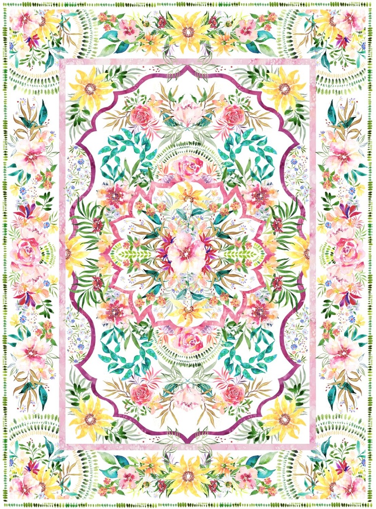 Moda Fabrics Eufloria Packaged Panel by Laura Muir for Create Joy Project Superbloom 39749 11P Rainb