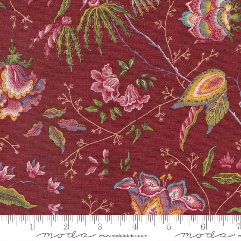 Moda Fabrics Florence's Fancy by Betsy Chutchian Fanciful Florals 31660 21 Red