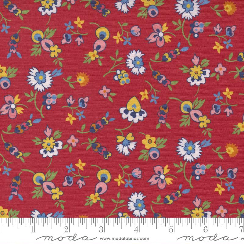 Moda Fabrics Picture Perfect by American Jane Hearts & Flowers 21803 12 Red