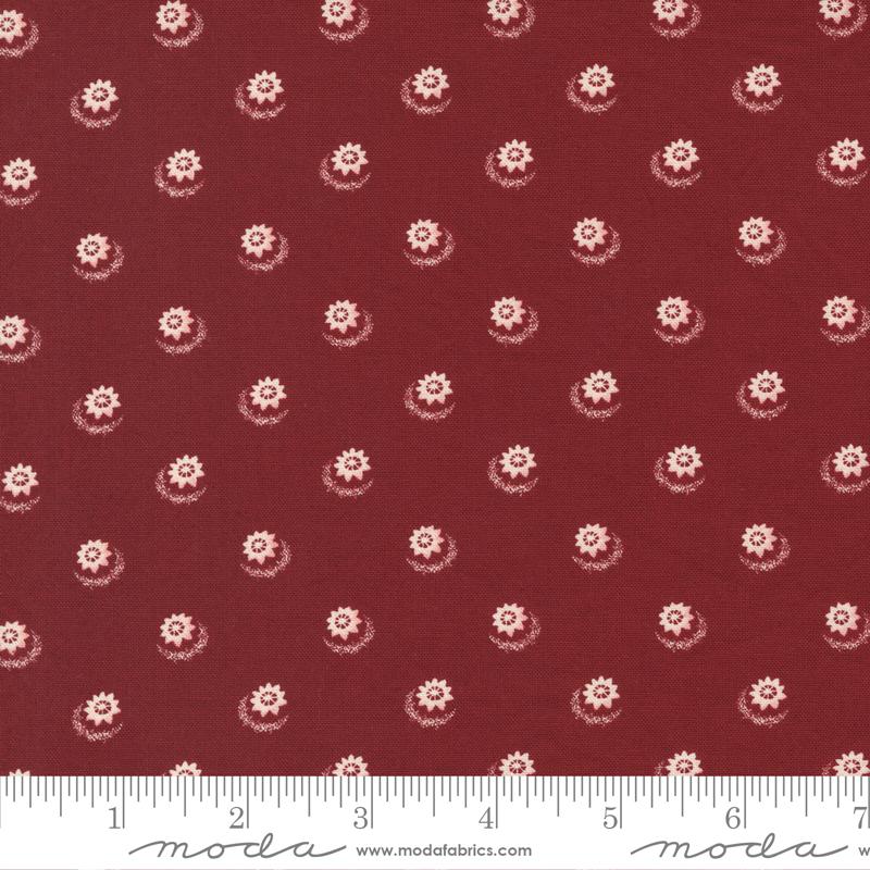 Moda Fabrics Red and White Gatherings by Primitive Gatherings Dahlia 49191 14 Burgundy