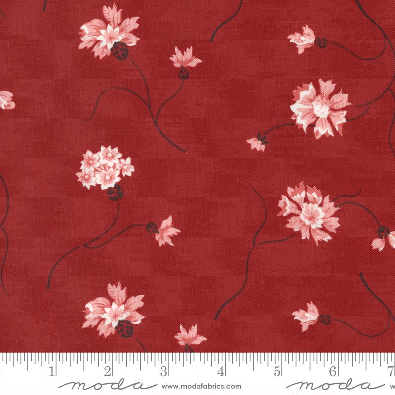 Moda Fabrics Red and White Gatherings by Primitive Gatherings Floret 49190 15 Crimson