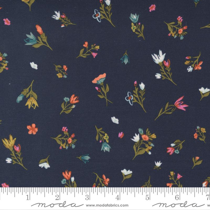 Moda Fabrics Songbook A New Page by Fancy That House Design Blessings Flow 45555 21 Navy