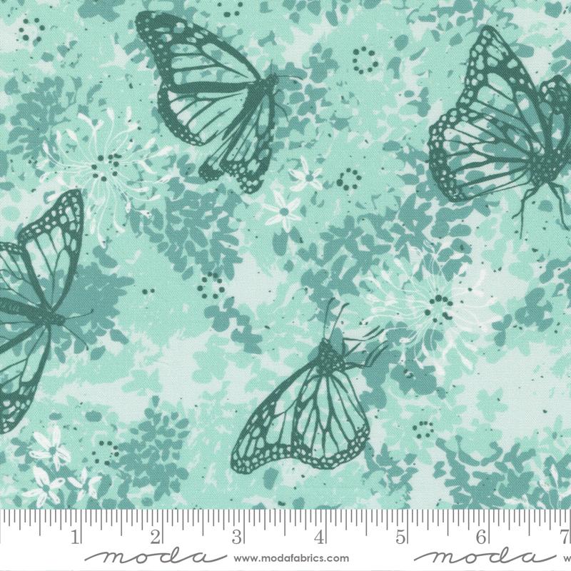 Moda Fabrics Sundance by Crystal Manning Monarchs Milkweed 11903 19 Breeze