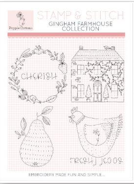 [157415] Poppie Cotton Stamp and Stitch: Gingham Farmhouse Collection