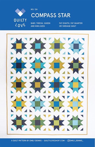 [151175] Quilty Love Compass Star pattern