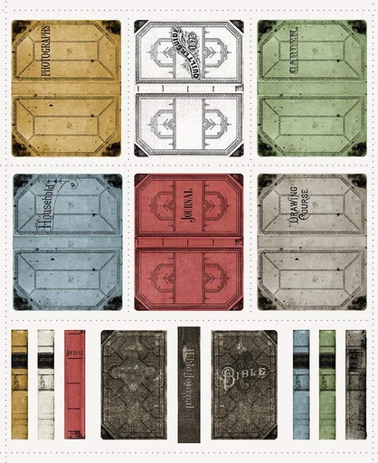 [166780] Riley Blake Designs Art Journal Canvas Digital Print by J. Wecker Frisch Book Cover Canvas Panel C13
