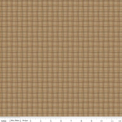 [165688] Riley Blake Designs Bumble & Bear by Sandy Gervais Plaid C12676 Brown