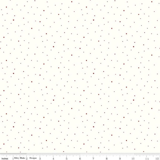 [164311] Riley Blake Designs Dapple Dot C645 White/Barnred