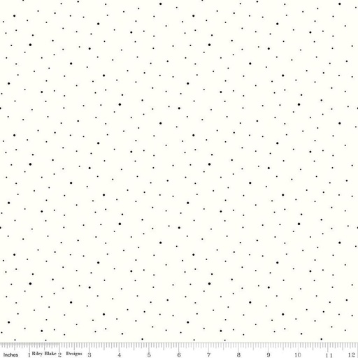 [164312] Riley Blake Designs Dapple Dot C645 White/Black