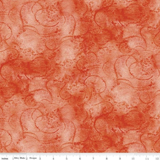 [158159] Riley Blake Designs Painter's Watercolor Swirl by J. Wecker Frisch C680-Coral