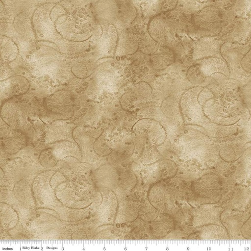 [158164] Riley Blake Designs Painter's Watercolor Swirl by J. Wecker Frisch C680-Khaki