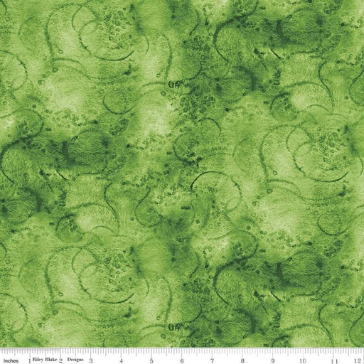 [158167] Riley Blake Designs Painter's Watercolor Swirl by J. Wecker Frisch C680-Medium Green