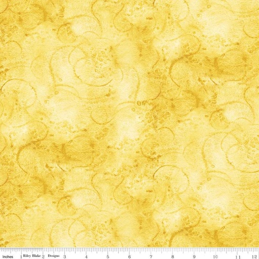 [159772] Riley Blake Designs Painter's Watercolor Swirl by J. Wecker Frisch C680-Yellow