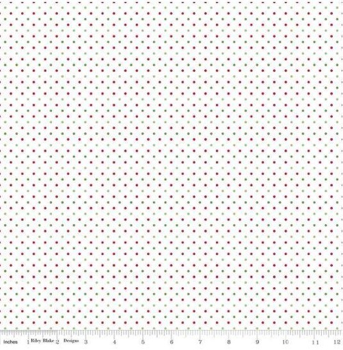 [160379] Riley Blake Designs Swiss Dot Christmas on White C660 110 Christmas