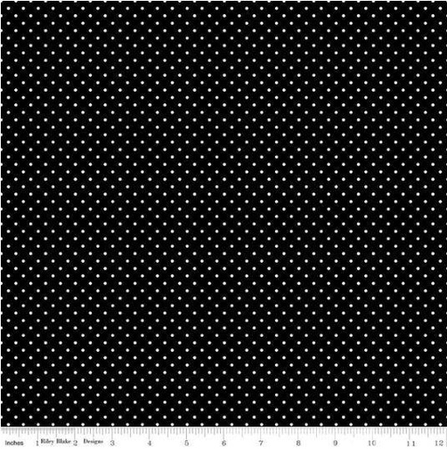 [160380] Swiss Dot White on Black C670 110 Black