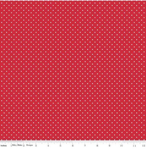 [160382] Swiss Dot White on Red C670 80 Red