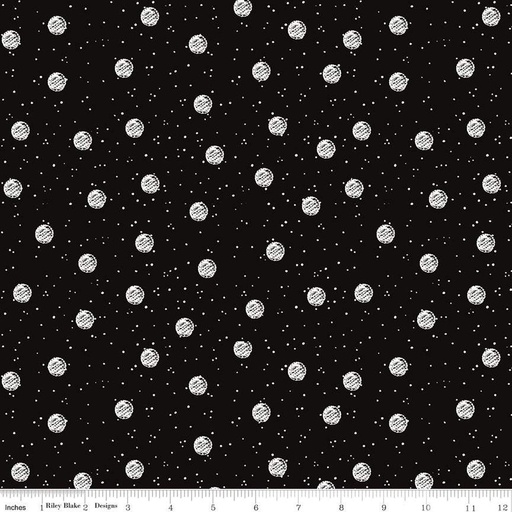 [168036] Riley Blake Designs White as Snow by J. Wecker Frisch Snowball Toss C13559 Black