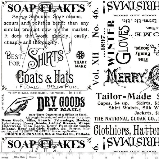 [168035] Riley Blake Designs White as Snow by J. Wecker Frisch Snowy Soap Ads C13554 White