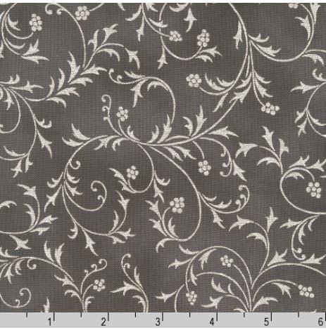 [168010] Robert Kaufman Fabrics Holiday Flourish-Snow Flower SRKM 21600 305 Graphite