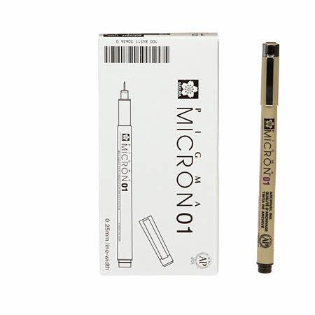 [102888] Sakura Of America Pigma Micron Pen Black .25mm Size 01 XSDK0149