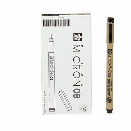 [131508] Sakura Of America Pigma Micron Pen Black .50mm Size 08 XSDK0849