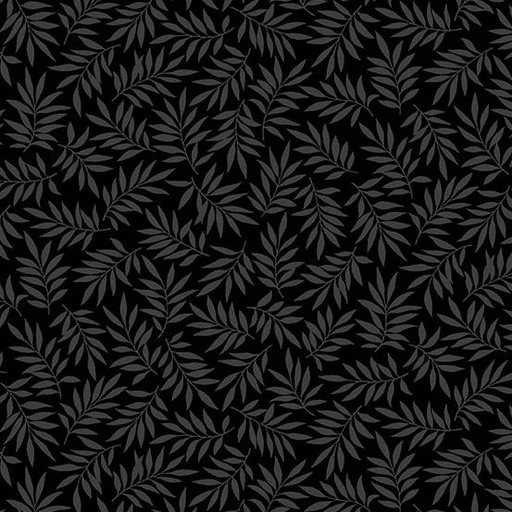 [157396] Andover Fabrics Century Black on Black Allover Ferns CS-9695-K