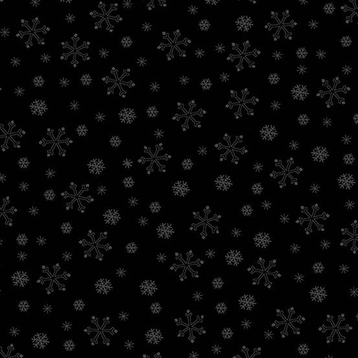 [157383] Andover Fabrics Century Black on Black Snowflakes CS-9671-K