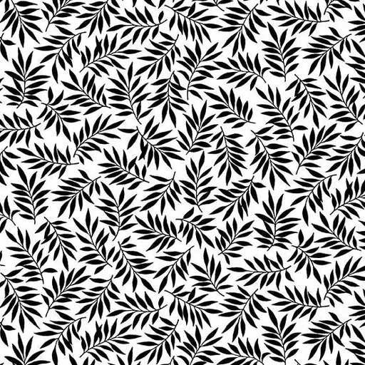 [157412] Andover Fabrics Century Black on White Allover Ferns CS-9695-L