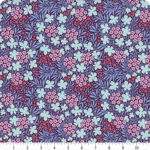 [168664] Tilda Fabrics Hibernation 100524 Autumn Bloom Eggplant