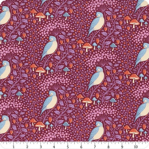 [168668] Tilda Fabrics Hibernation 100528 Sleepy Bird Mulberry