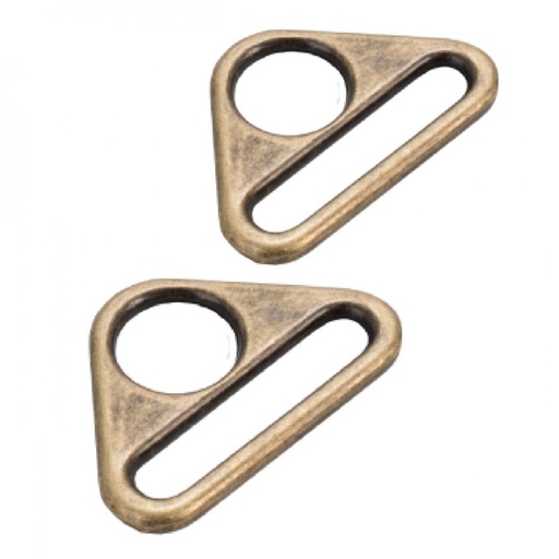 [157807] Triangle Ring Flat 1in Antique Brass Set of Two # HAR1TRABTWO