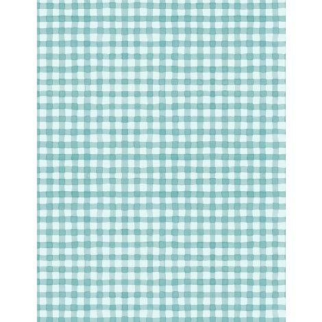 [166921] Wilmington Fabrics Sunflower Sweet by Lisa Audit Gingham 3041 17799 444 Light Teal