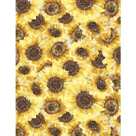 [166915] Wilmington Fabrics Sunflower Sweet by Lisa Audit Packed Sunflowers 3041 17792 552 Multii