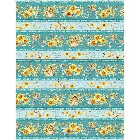 [166914] Wilmington Fabrics Sunflower Sweet by Lisa Audit Repeating Stripe 3041 17791 745 Multi