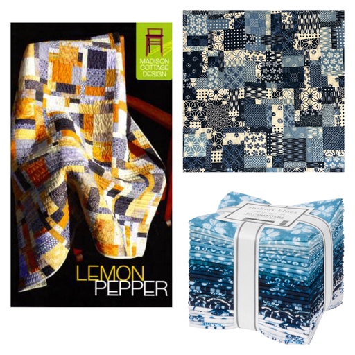 [173408] Lemon Pepper Shibori Blues Quilt Kit