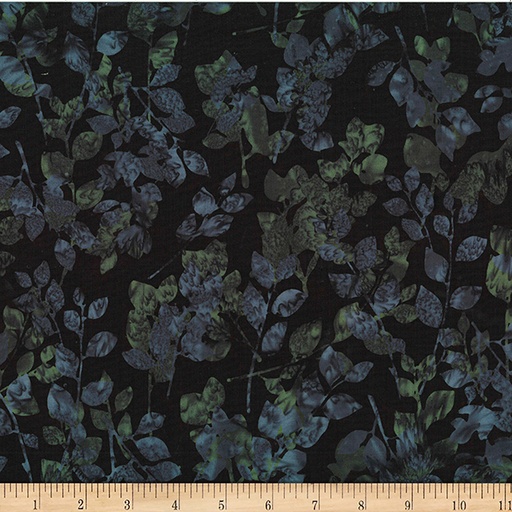 [173573] Bali Batik Leaves W2585-537 Blacklight