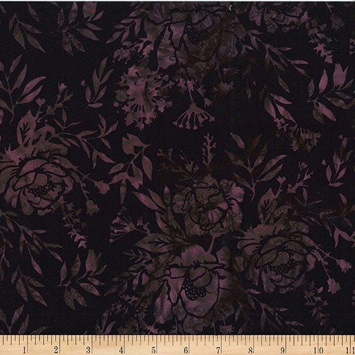 [173585] Bali Batik Mixed Floral/Leaves W2578 704  Deep Earth