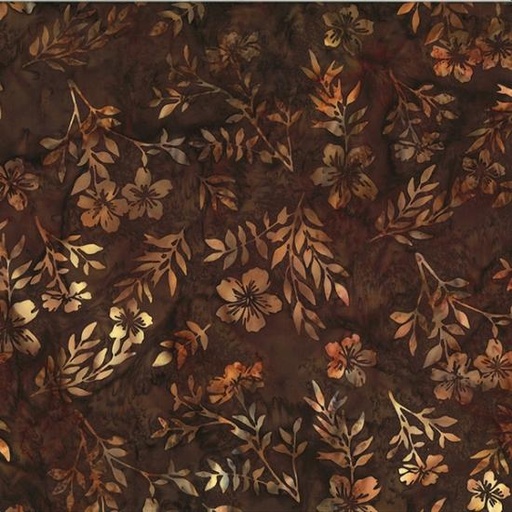 [165464] Hoffman Fabrics Bali Batik Leafy Floral U2472 253 Havana