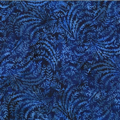 [163678] Hoffman Fabrics Bali Batik Leafy T2443 17 Cobalt